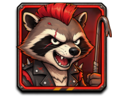 Punk raccoon from Radioactive Raccoons by Punter Games